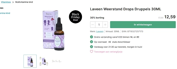 Online drogist vitaminen Weerstand 30% korting